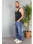 Taşlanmış Kot Pantolon Regular Kalıp 3