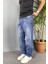 Taşlanmış Kot Pantolon Regular Kalıp 5