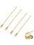 Perlotus 304 Çelik 19 cm Gold Renkli Kokteyl Kahve Latte Kaşığı 4 Adet 1