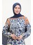 Amelya Farbalı Kuşaklı Viskon Elbise S-M-L-Xl Beden 4588AB-03 Indigo 3