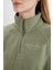 Regular Fit Fermuarlı Dik Yaka Baskılı Polar Sweatshirt C7828AX24WN 6