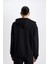 Relax Fit Kapüşonlu Cepli Basic Düz Fermuarlı Sweatshirt C1809AX24WN 6