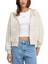 Kadın Boyfriend Fit Kapüşonlu Fermuarlı Sweatshirt - Krem 1