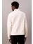 Erkek Yarım Fermuarlı Yazı Logolu Sweatshirt - Krem 2
