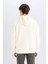 Boxy Fit Kapüşonlu Baskılı Kanguru Cepli Sweatshirt C7050AX24AU 6