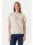 Kadın Monogram Logolu T-Shirt - Bej 1