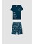 Erkek Çocuk Pijama Takımı Bisiklet Yaka Baskılı Kısa Kollu Şort 6
