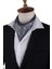 Gri Çiçek Desen Italyan Ipek Ascot Fular K654 3