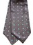 Gri Çiçek Desen Italyan Ipek Ascot Fular K654 4