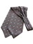 Gri Çiçek Desen Italyan Ipek Ascot Fular K654 5