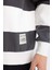 Antrasit Boxy Fit Bisiklet Yaka Çizgili Sweatshirt A9066AX24AU 9
