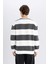 Antrasit Boxy Fit Bisiklet Yaka Çizgili Sweatshirt A9066AX24AU 10