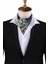 Mavi - Yeşil Motif Desen Erkek Ascot Fular K646 1