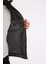 Antrasit Su İtici Slim Fit Dar Kesim Çıkarılabilir Kapüşonlu Fermuarlı Cepli Suni Deri Mont R2523AZ24WN 9