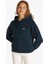 Kadın Boxy Fit Kapüşonlu Logolu Sweatshirt - Lacivert 1