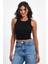 Fitilli Siyah Crop Halter Yaka Sıfır Kol Pamuklu 3'lü Kadın Atlet 4