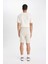 Slim Fit Dar Kesim Esnek Belli Basic Düz Şort B1382AX24SM 8