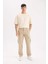 Gabardin Pantolon Wide Leg Bol Rahat Kesim Kargo Cepli Düz Paça C9160AX24AU 4
