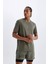 Fit Slim Fit Dar Kesim Fermuarlı Telefon Cepli Taytlı Şort Z2147AZ24AU 6