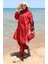 Garnili Fermuarlı Tesettür Mayo 6565-05 Bordo 2