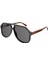 GG1042S 003 60-13 Unisex Kahverengi Damla Çerçeve Füme Mat Camlı Güneş Gözlüğü 1