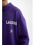 DeFactoFit NBA Los Angeles Lakers Oversize Geniş Kalıp Kapüşonlu Sırt Baskılı Sweatshirt D0671AX24AU 7