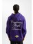 DeFactoFit NBA Los Angeles Lakers Oversize Geniş Kalıp Kapüşonlu Sırt Baskılı Sweatshirt D0671AX24AU 8