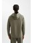 Haki DeFactoFit Standart Fit Kapüşonlu Skuba Dalgıç Kumaş Sporcu Sweatshirt C0482AX24AU 6