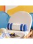 Nilüfer Dijital Baskılı Polyester Dekoratif Kırlent 20X55 cm Koyu Mavi - Beyaz 2