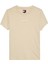 Kadın Slim Fit Logolu T-Shirt - Krem 1