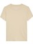 Kadın Slim Fit Logolu T-Shirt - Krem 2