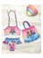 Üç Parça Çantalı Kız Çocuk Fırfırlı Bikini Takım 0707KR 3