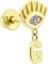 Altın Sallantılı Harf Piercing Harfler Mevcut 9