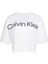 Kadın Boxy Logo T-Shirt Pamuklu Oversize Stil T-Shirt - Beyaz 1