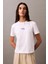 Kadın Ck Flocked Logo T-Shirt - Beyaz 1