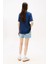 Kadın Varsity Logolu Relaxed Fit T-Shirt - Lacivert 3