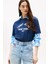 Kadın Varsity Logolu Relaxed Fit T-Shirt - Lacivert 4