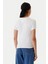 Kadın Slim Fit Logolu T-Shirt - Ekru 2