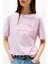 Kadın Varsity Logolu Relaxed Fit T-Shirt - Pembe 4