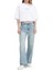 Kadın Cropped Boxy Fit Zincir Dikiş Logolu T-Shirt - Beyaz 3