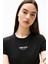 Kadın Slim Fit Logolu T-Shirt - Siyah 4