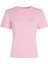 Kadın Slim Cody Açık Bisiklet Yaka Kısa Kollu T-Shirt - Pembe 1