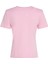 Kadın Slim Cody Açık Bisiklet Yaka Kısa Kollu T-Shirt - Pembe 2