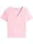 Kadın Slim Cody V-Yaka Kısa Kollu T-Shirt - Pembe 4