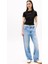 Kadın Linear Logo Slim T-Shirt - Siyah 2