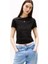 Kadın Linear Logo Slim T-Shirt - Siyah 1