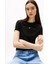 Kadın Linear Logo Slim T-Shirt - Siyah 4