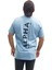 Erkek Yuvarlak Yakalı Yazılı Baskılı Kısa Kollu Mavi Tişört Ety-Alp 8
