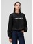 Siyah Logo Nakışlı Sweatshirt 3