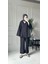 Bağcıklı Premium Kumaş Rahat Kimono Takım - Siyah 5